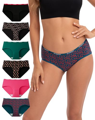INNERSY Ladies Underwear Cotton Pants Women, 18, 2 Floral/1 Leopard/3 Solid