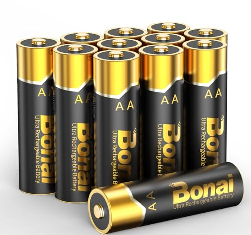 BONAI Rechargeable AA Battery Pro 12 Count, High Capacity 2800mAh NiMH Batteries Low Self Discharge