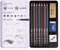 MILAN® 7 Graphitstifte (2H, H, HB, B, 2B, 4B, 6B) zum Zeichnen, mit 2 Radiergummis und Anspitzer, im Metalletui