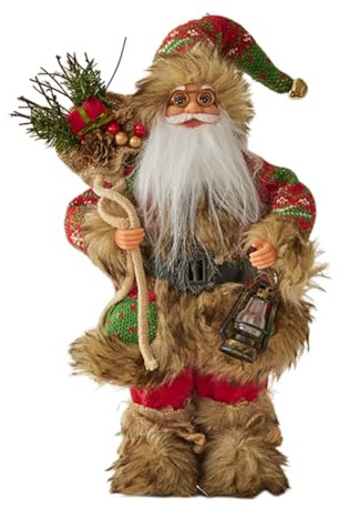 iSpchen Röd jultomtefigur realistisk jultomtedocka stående jultomtefigur stående jultomtefigur stående jultomtefigur jultomtefigur jultomtar juldekoration present till jul