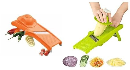 Mandolina per Verdure Professionale, Regolabile, in acciaio, Fette Spesse da 3 a 9 mm, Affetta Verdure Mandolina Julienne Affettatrice per Patate Cipolle Carote - varie colorazioni