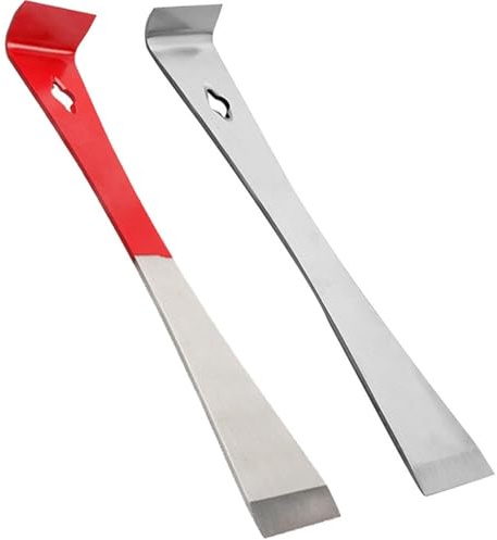 Lot De 2 Leviers En Métal Et Acier Inoxydable 26 Cm Et 23,5 Cm Mini-pied De Biche Plat Barre De Finition Fine Livré Avec Un Arrache-clou For Gratter,Tirer,Soulever Et Rénover La Cuisine