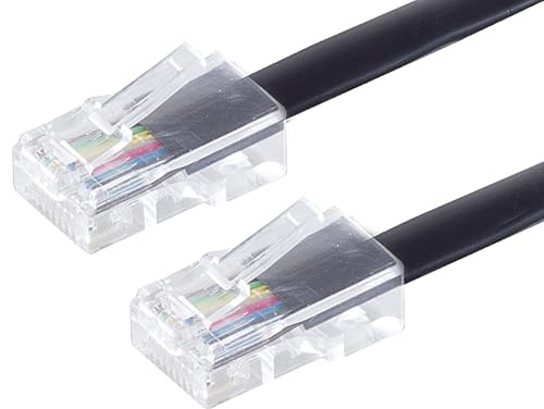 1aTTack.de 1x 10m - Cavo telefonico RJ45 (8P8C) spina Western a spina RJ45 (8P8C) cavo piatto a 8 conduttori per sistemi telefonici ISDN e telefoni