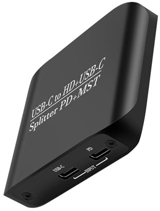 Limtula tipo de puerto doble C HDMIS Splitter PD100W entrega de alimentación 4K60Hz HDR10 PLIGS Y Play para múltiples CONFIGRACIONES MONITORES USB C a SPIRTTER