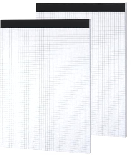 Thboxes 30 Sheets Graph Paper , 11.6 X 8.5 4x4（4 Squares Per Inch）Easy Tears Off Grid Paper Pad 2 Pack Engineering Technical Drawings Plotting, Graph Paper Notebook for School, Office Graph Notepads