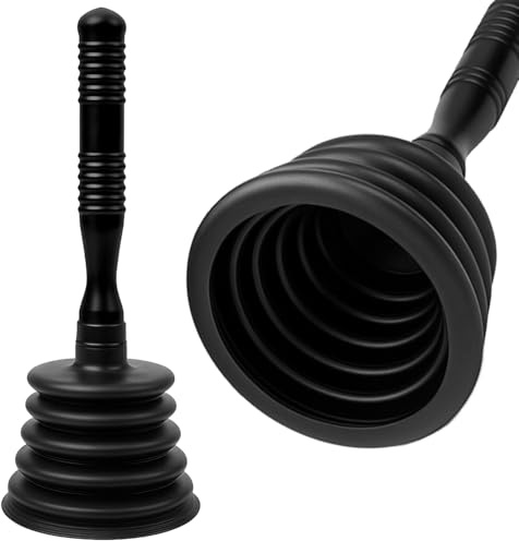Stura lavandini e scarichi con ventosa sturalavandini – Suzione potente e riutilizzabile – Rimuove ingorghi in doccia, lavabo, vasca e cucina – Sturalavandino multiuso durevole (Nero)