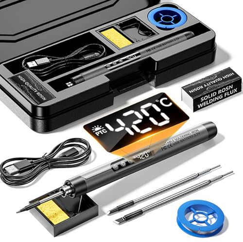 YOZAIUUI Cordless Soldering Iron Kit - Adjustable Temperature LCD Pen