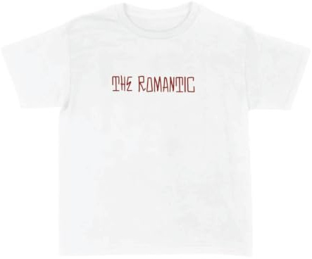 Womens The Romantic 2026 Concert Baby Tee - Cropped White Fitted T-Shirt with Red Graphic Print - Y2K Pop Tour Fan Top Wembley Summer Festival Hen Party Going Out Outfit Sizes S to XXL