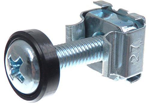 Tuercas enjauladas SECCARO M5 en un juego, para montaje en rack, acero galvanizado, tornillo de 20 mm con cabeza Phillips (PH), arandela, 20 piezas