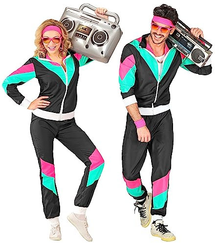 W WIDMANN MILANO Party Fashion - Kostüm Trainingsanzug, 80er Jahre Outfit, Jogginganzug, Bad Taste Outfit, Faschingskostüme