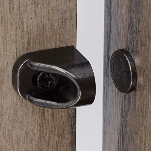 Keenkee 4 Set Magnetic Door Catch and Latch, Cabinet Magnets Hardware for Kitchen, Closet, Cupboard and Other Furniture Doors and Drawers Closer, Closure Closing, Black Tone Gun Metal Color