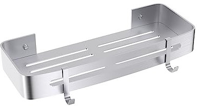 Strength Enemy Mensola Per Doccia, Mensola Doccia Senza Foratura, Alluminio Mensola Per Bagno Appesa A Parete, Organizer Bagno, Accessori Bagno, Porta Shampoo Doccia, Argento - 1 Pezzi (Rettangolo)
