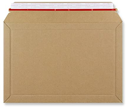 [Pack of 25] Greener Route ™ C5+ (A5+) Corrugated Capacity Book Mailers -Rigid Cardboard Envelopes 194x292mm, Heavy Duty 400gsm, Peel and Seal, Rip and Strip Open, RM Large Letter (25)