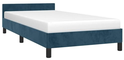 vidaXL Giroletto con Testiera Blu Scuro 90x200 cm in Velluto