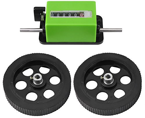 DEWIN Contametri,Contatore Metri a 6 Cifre Contatore a Lunghezza Meccanica Contametri A Rullo Rotolamento,Contatore 0-999999 Metri Gamma Contatore o Misurazione Tessuti Stampa Ecopelle(Verde)