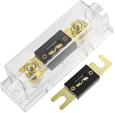 X AUTOHAUX Car Audio 0 4 8 Gauge Inline ANL Fuse Holder Set con 2 fusibili 50A
