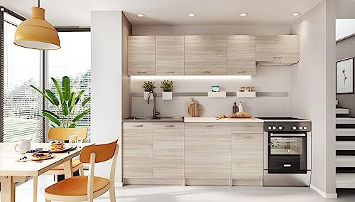 Genérico Muebles de Cocina Completa Color Madera Sonoma 180 y 240 cms Encimera incluida ref-30