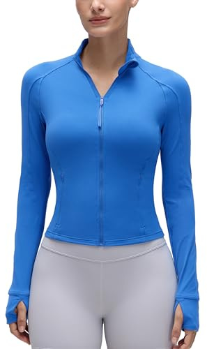 CRZ YOGA Butterluxe Vestes Courte de Sport Bleu Étincelant 44
