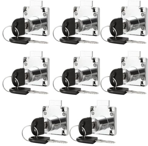 JMIATRY 8 cerraduras para muebles, 32 mm, con llave, para armario, armario, escritorio, cajones