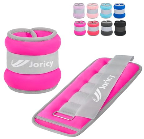 Ankle Weights Set, Wrist Weights Set 1kg Weights a Pair Arm Leg Weights for Women Men Kids with Adjustable Straps, Exercise Weights for Walking, Running, Yoga, Training, Gym Workout, Rose Red