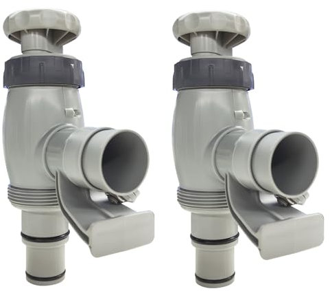 Pool Plunger Ventil Plus für Oberirdischen Pool,Pool Ersatzteile mit An-/Aus-Ventil, Pool Zubehör für Intex Pool Schlauchadapter und Pool Rohrhalter,Absperrventil für Aufstellpool Poolzubehör (2 PCS)