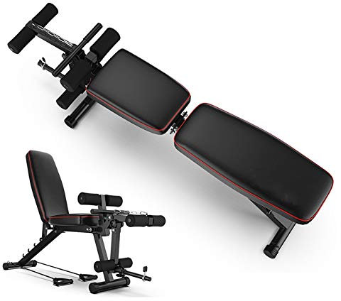 Banco de pesas Banco de entrenamiento plano inclinado y declinado ajustable Banco de pesas ajustable para entrenamiento de cuerpo completo, Press de banca FID plano/inclinado/declinado plegable para