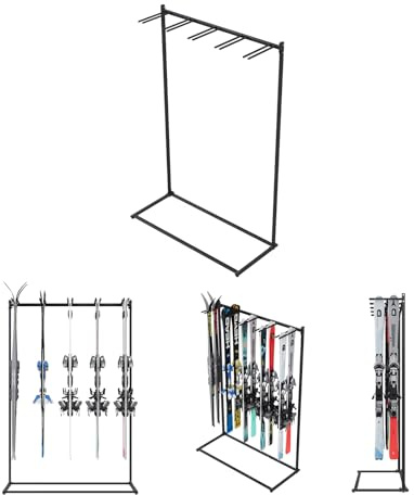 QLS Support de ski autoportant pour 10 paires de skis - Organiseur pour garage, cave, location de skis