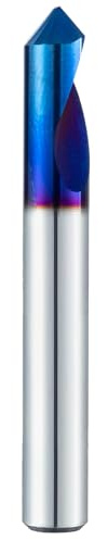 90 Degree V Groove O Flute Spiral Router Bit,Chamfer End Mill Router Bits 1/4 Inch Shank,Single Flute CNC Carbide V-bit for Wood, PVC, Plastic and Acrylic