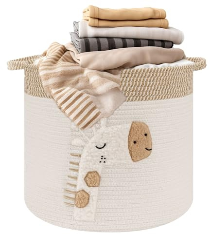 Cesto portaoggetti, fasciatoio per la cameretta dei bambini, con manici, cestino portaoggetti in cotone per la cameretta dei bambini, organizer per giocattoli, mensola da bagno