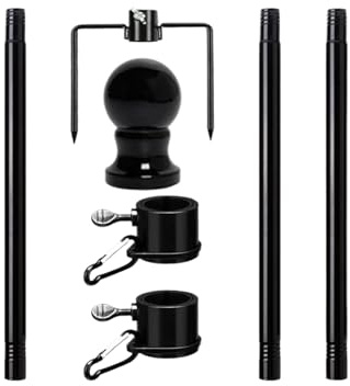 Bastia De Bandera De Jardín, Instalación Fácil, 116.5 Cm, Asta De Jardín Rotatable, Kit De Poste De Bandera De Acero Inoxidable Negro, Uso Versátil, Para Propietarios De Negocios De Viviendas Individu