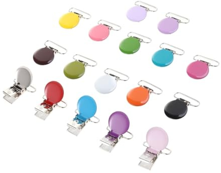 ELAYARD 17pièces Lot de Pinces Rondes pour Attaches-tétines Bretelles et Loisirs Créatifs Métal Robuste