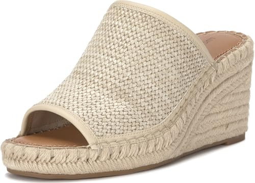 Lucky Brand Women's Cabriah Woven Espadrille Wedge Sandals Stucco/Stucc, 7.5 Medium