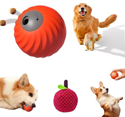 Pomurom Pelota de Comida para Perros 2 en 1 - Pelota Antiacuos para Mascotas para Alimentación Lenta - Juguete Dispensador De Premios para Estimulación Mental Aburrimiento Ejercicio Entrenamiento