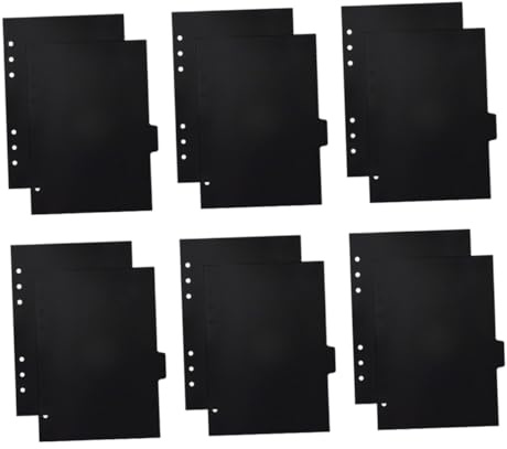 ifundom 12pièces Intercalaires à Onglets Pour Classeur Intercalaires Noirs Avec Onglets Pour Cahier Inserts Pour Classeur Avec