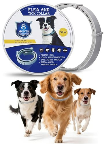 2 Pcs Dog Collar, Natural Essential Oils, Waterproof & Adjustable, 16-Month Protection for Dogs Over 7 Weeks