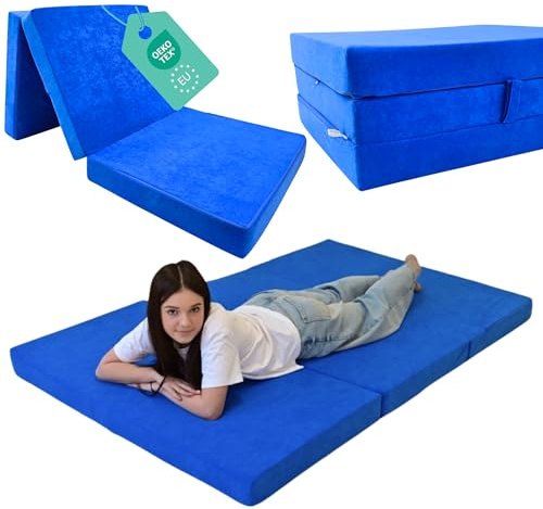 Odolplusz Colchón plegable, colchón para invitados o viajes (azul, 80 x 200 x 10 cm)