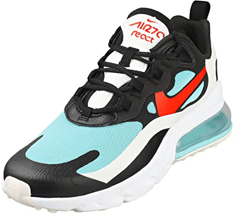 Nike Damen Air Max 270 React Running Trainers DA4288 Sneakers Schuhe (UK 6 US 8.5 EU 40, Black Chile red Bleached Aqua 001)