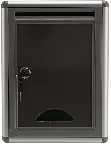 Hausdec Vintage Aluminum Alloy Lockable Secure Mail Letter Post Box Mailbox Post Box for Home Garden Ornament Decor