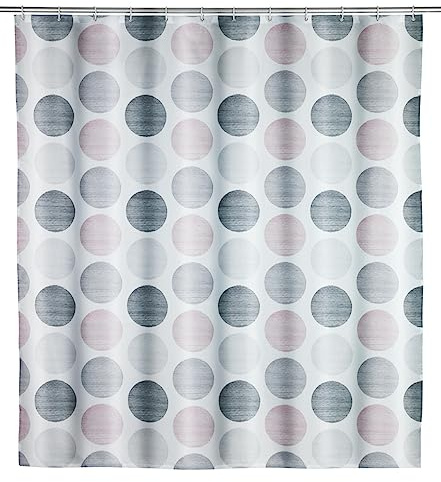 WENKO Duschvorhang Pastell Dots wasserabweisend, mit 12 Duschvorhangringen Mehrfarbig >3 Farben