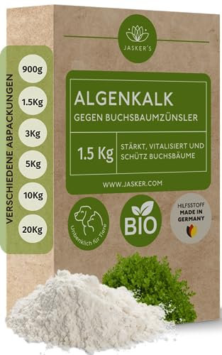 Algenkalk für Buchsbäume 1.5 Kg – Algenkalk gegen Buchsbaumzünsler - 100% natürliche Widerstandskraft und Regeneration für anfällige Buchsbäume - Buchsbaumdünger und Spritzmittel