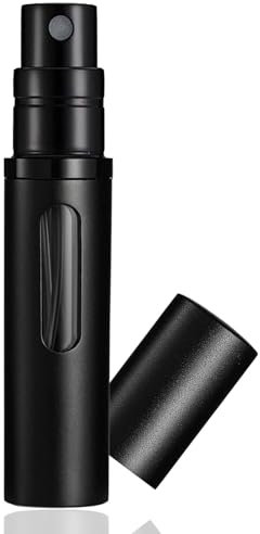 CVNRCLP Portable Perfume Atomizer - Empty Travel Spray Bottle with Transparent Window, 8ml Mini Size for On-the-Go Fragrance,aftershave spray bottle (Black)