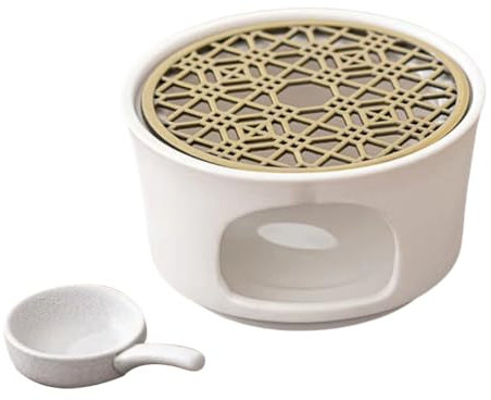 Inkoby Réchaud à Thé en Céramique Samovar Bougie Camping Réchaud à Thé Portable Voyage Extérieur Plat Restauration Chauffe-Thé