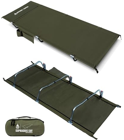 OneTigris SUPRAGRIS Cama de Campamento Plegable, Portátil, Plegable Ligera, Cama Plegable de Camping de hasta 180 kg para Tienda de Campo, Exterior, Viajes, Jardín, Oficina (190 × 70 × 18 cm)-Ranger