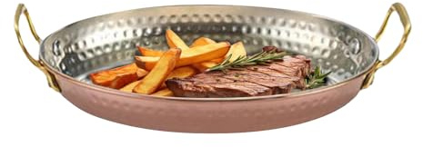 Generico Padella Pa-ella, Casseruola Da Cucina Tradizionale, Pentola Di Frittura In Acciaio, A Doppia Impugnatura, Design Versatile Non Rivestito, 18x12.5x3cm, Per Cucina