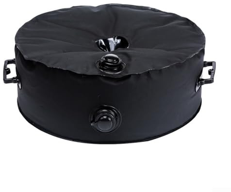 Base de paraguas llena de agua con asa, diseño redondo con construcción resistente a la intemperie para un soporte estable para paraguas al aire libre (40 L)