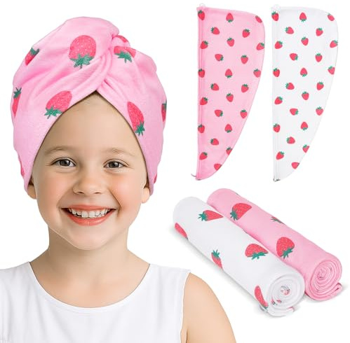 Unicorn Castle 2 Pack Kids Microfibre Hair Towel Wrap, Absorbent
