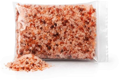 LalaShops.nl Himalaya Sales de baño rojas – Grano grueso – 1 kg – Sal de cristal natural de Pakistán – Aditivo de baño para baño relajante, baño de pies y exfoliación – Bolsa resellable
