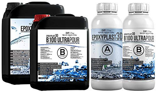3,0 KG Epoxidharz EpoxyPlast 3D B100 ULTRA POUR 11 CM (110 MM) Gießhöhe für Rivertische I Ultra Diamantklar I Maximaler UV Schutz I Gießharz I Glasklar I Resin I Epoxi I EP I Tisch
