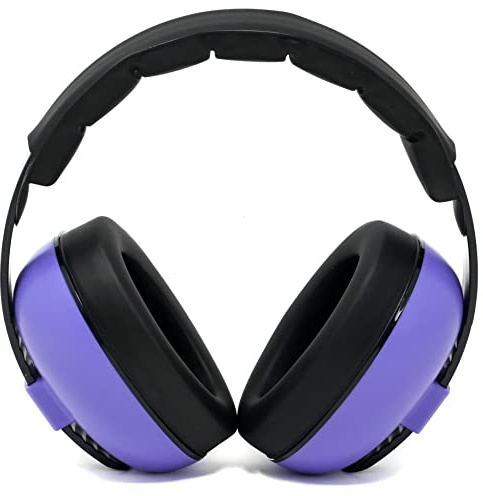 Syke Kids Ear Defenders Adjustable Noise Cancelling Hearing Protection Safety Earmuffs Comfortable Padded Headband Ear Protection For Toddlers And Babies, Purple (Purple)