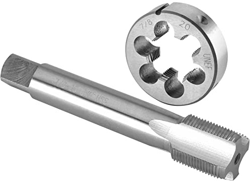 Burkit 7/8-20 UNEF Tap and Die Set, 7/8 x 20 UNEF Machine Thread Tap and Round Die Right Hand